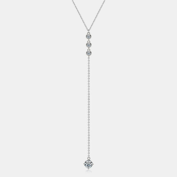 1.3 Carat Moissanite 925 Sterling Silver Drop Necklace