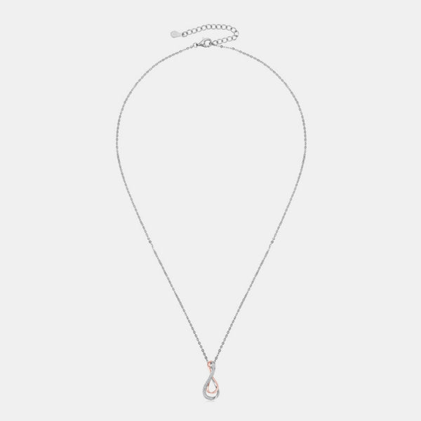 925 Sterling Silver Inlaid Moissanite Infinity Pendant Necklace