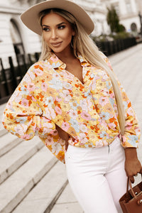 Floral Collared Neck Long Sleeve Shirt