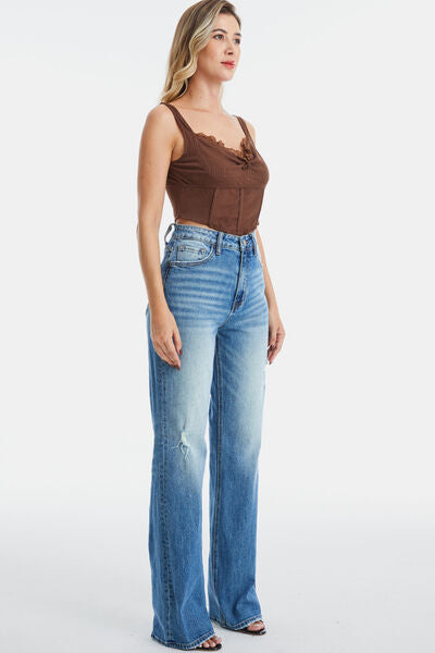 BAYEAS Full Size Ultra High-Waist Gradient Bootcut Jeans