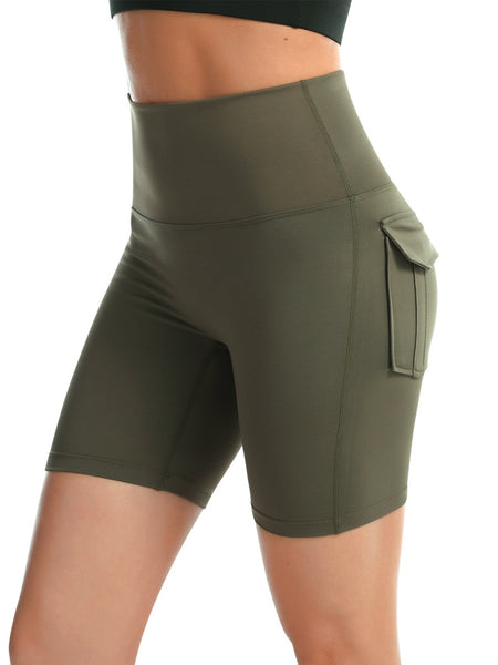 Pocketed High Waist Active Shorts