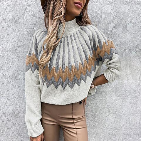 Mock Neck Long Sleeve Sweater