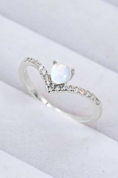 Moonstone Heart-Shaped Ring