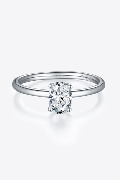 1 Carat Moissanite 925 Sterling Silver Solitaire Ring