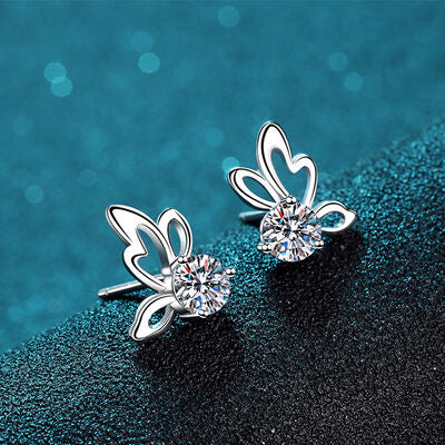 1 Carat Moissanite Butterfly Shape Earrings