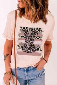 Easter Leopard Bunny Graphic T-Shirt