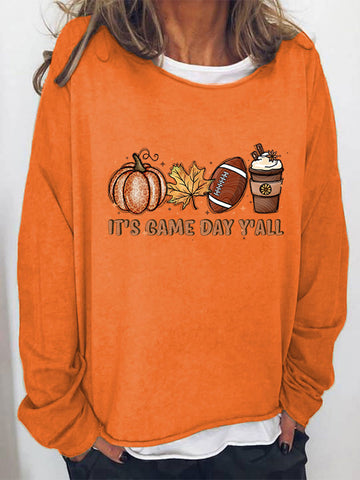 Full Size IT'S GAME DAY Y'ALL Graphic Sweatshirt