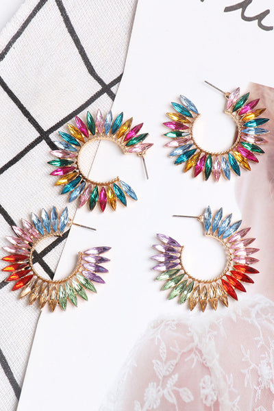 Zinc Alloy Acrylic C-Hoop Earrings