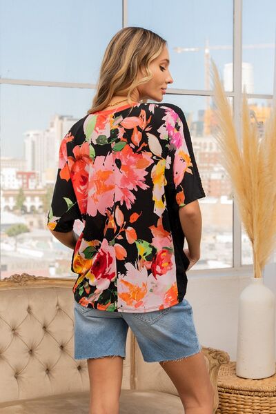 Sew In Love Full Size Floral Round Neck Short Sleeve T-Shirt