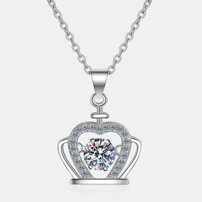 Moissanite Crown 925 Sterling Silver Necklace