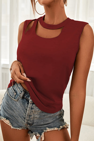 Cutout Sleeveless Top