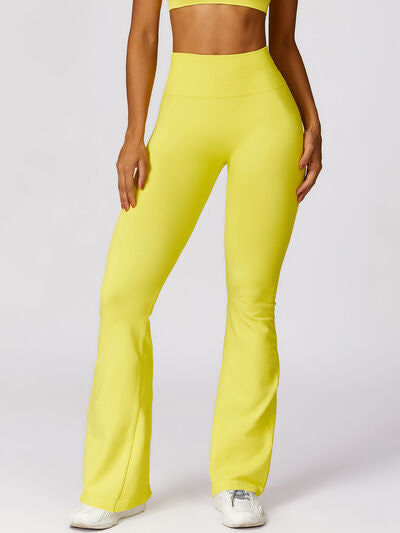 Wide Waistband High Waist Bootcut Pants