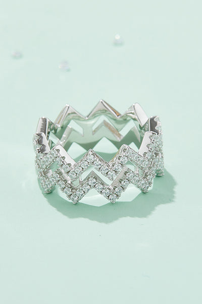 Moissanite Zigzag Stacking Rings